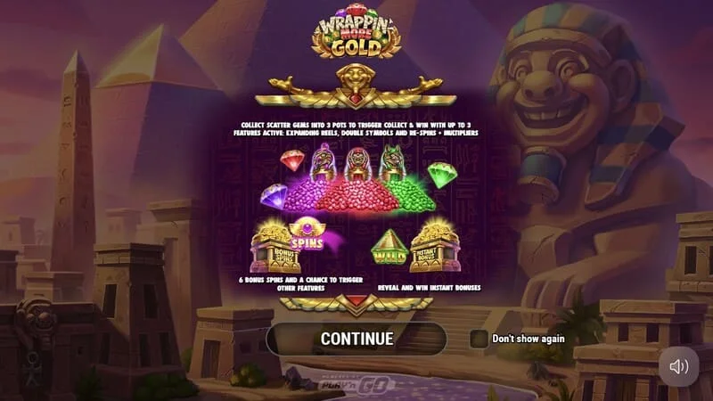 Wrappin' More Gold – peamenüü muumia ja püramiididega